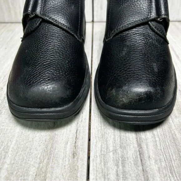 OrthoFeet Broadway 510 Velcro Hook And Look Black Leather Shoes Mens Size 8 - Picture 8 of 10